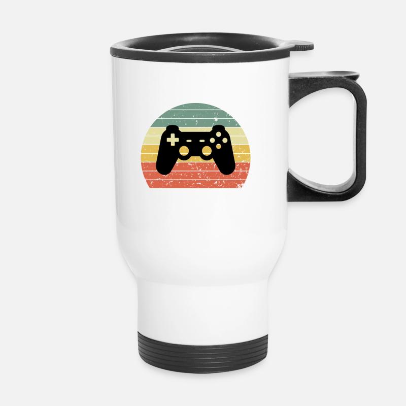 Dad By Day Gamer By Night - Thermobecher mit Tragegriff - Weiß