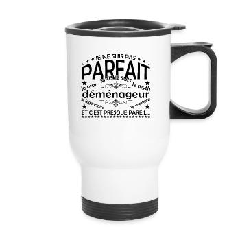 Mover Gift Mover The Real Mover - Thermal mug with handle - white - Front