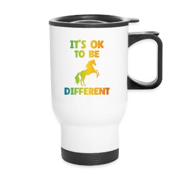 C’est normal d’être différent - Autisme - Tasse isotherme avec poignée - blanc - Devant
