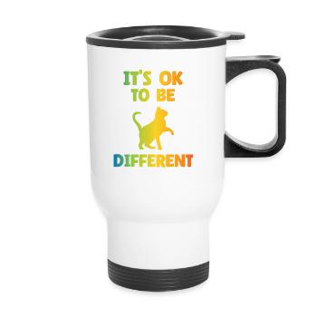 C’est normal d’être différent - Autisme - Tasse isotherme avec poignée - blanc - Devant