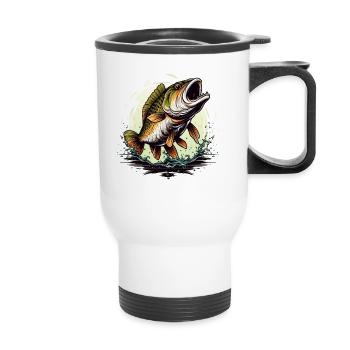 Poisson bar - Tasse isotherme avec poignée - blanc - Devant