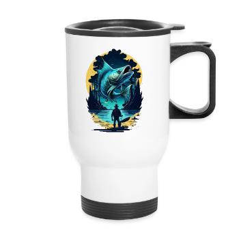 Poisson bar - Tasse isotherme avec poignée - blanc - Devant