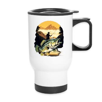 Bass Fish - Thermal mug with handle - white - Front
