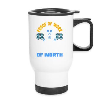 Cryptocurrency AI & Crypto Enthusiast Blockchain - Thermal mug with handle - white - Front