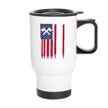 Bûcheron USA Menuisier américain - Tasse isotherme avec poignée - blanc - Devant