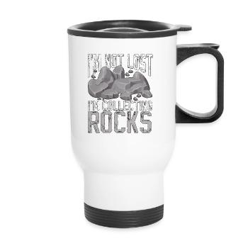 I'm Not Lost I'm Collecting Rocks Geologie für - Thermobecher mit Tragegriff - Weiß - Vorne