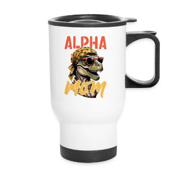 Maman alpha Drôle Dinosaure Iconique Maman - Tasse isotherme avec poignée - blanc - Devant