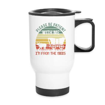 Retro Train 1900s Sunset Vintage Graphic - Thermal mug with handle - white - Front