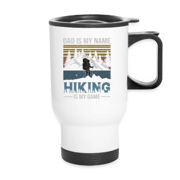 Father's Day Hiking Dad Mountain Adventure - Thermal mug with handle - white - Front
