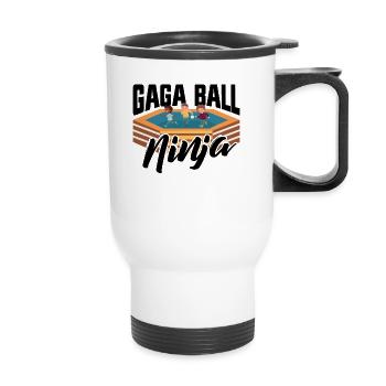 Gaga Ball Ninja Dodgeball Spiel Girls Boy Gaga Bal - Thermobecher mit Tragegriff - Weiß - Vorne