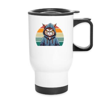 Je fais ce que je veux - Cool Cat - Tasse isotherme avec poignée - blanc - Devant