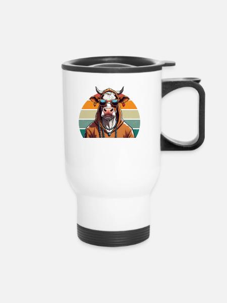 Coolest Cow - Thermobecher mit Tragegriff - Weiß