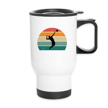 Volleyball Dad Like A Regular Dad But Cooler - Thermobecher mit Tragegriff - Weiß - Vorne