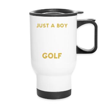 Just A Boy Who Loves Golf - Thermal mug with handle - white - Front