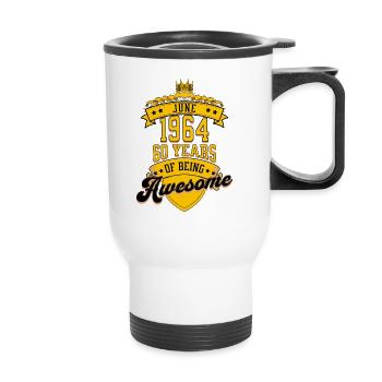 Juin 1964 60 ans d’être génial 60e anniversaire - Tasse isotherme avec poignée - blanc - Devant