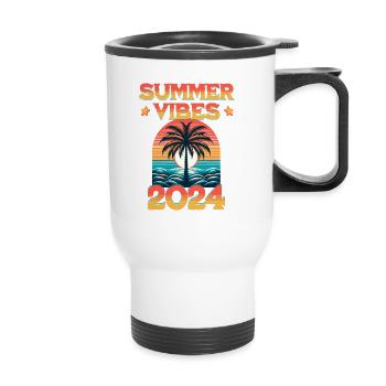 Vibrations estivales 2024 - Tasse isotherme avec poignée - blanc - Devant