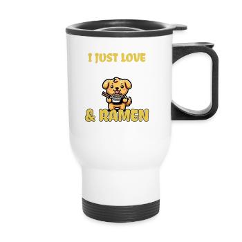 I Just Love Dogs And Ramen - Thermal mug with handle - white - Front