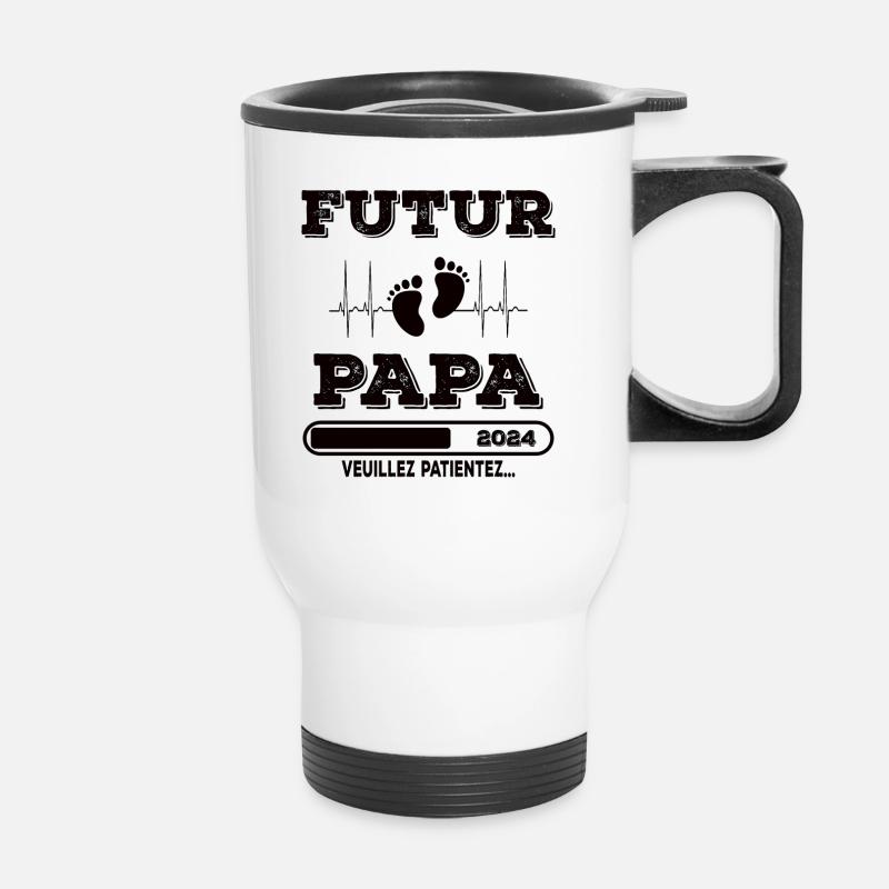 Man Soon to Dad Announcement, Dad Future Gift - Thermal mug with handle - white