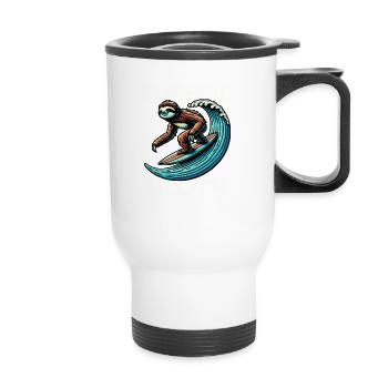 Surfing Sloth - Thermobecher mit Tragegriff - Weiß - Vorne