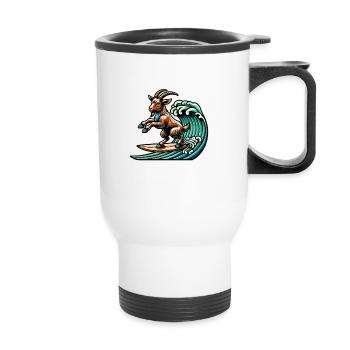 Chèvre de surf - Tasse isotherme avec poignée - blanc - Devant