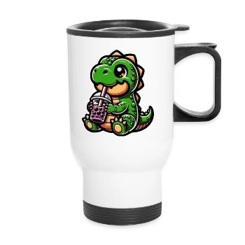 Bubble Tea T-Rex Boba Tea Cadeau Kawaii - Tasse isotherme avec poignée - blanc - Devant