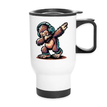 Dabbing Bigfoot - Thermobecher mit Tragegriff - Weiß - Vorne