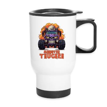 Monster Trucker: Monster Truck Skull - Thermal mug with handle - white - Front