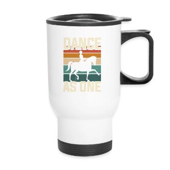 Danser comme un seul cheval Dressage - Tasse isotherme avec poignée - blanc - Devant