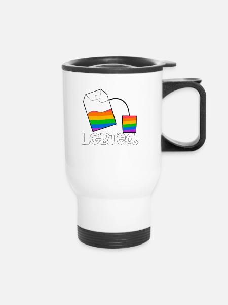 LGBTea Gay Pride Ally LGBT-Bewusstsein - Thermobecher mit Tragegriff - Weiß