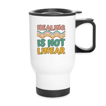 Psychiatrist Healing Is Not Linear Psychotherapy - Thermal mug with handle - white - Front