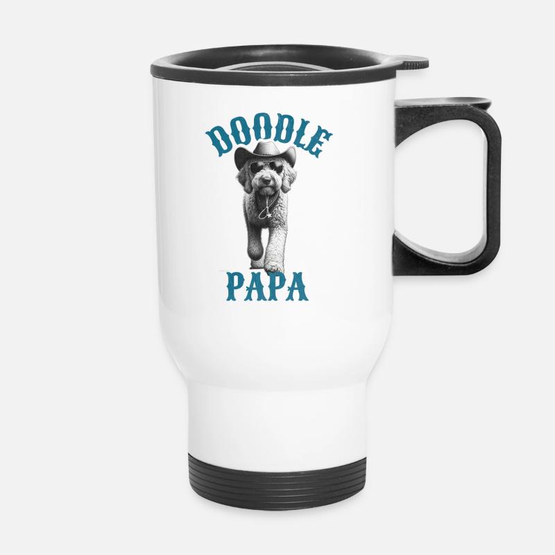 Doodle Papa - Labradoodle Goldendoodle Dad - Thermal mug with handle - white