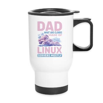 What Are Clouds Made Of, Linux Servers Mostly 32 - Thermal mug with handle - white - Front