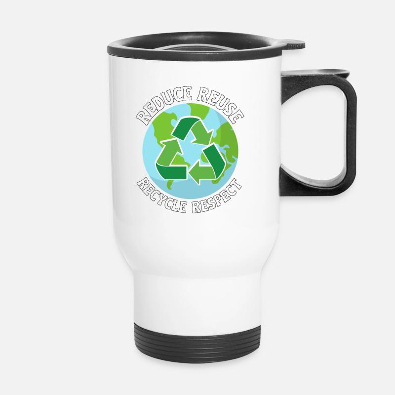 Reduce Reuse Recycle Recyceln Umweltschutz - Thermobecher mit Tragegriff - Weiß