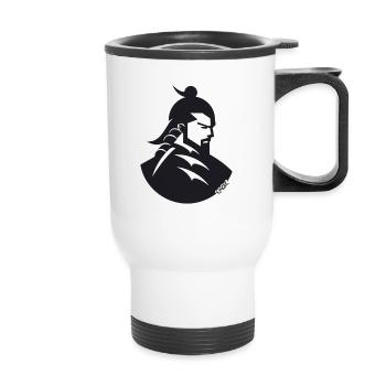 Ein japanischer Samurai Shogun - Thermobecher mit Tragegriff - Weiß - Vorne