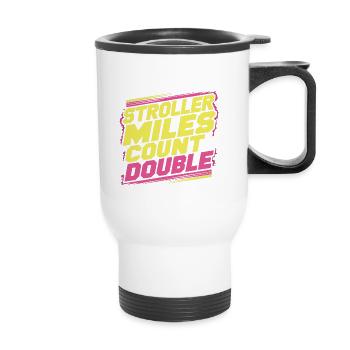 Stroller Miles Count Double 13 - Thermal mug with handle - white - Front