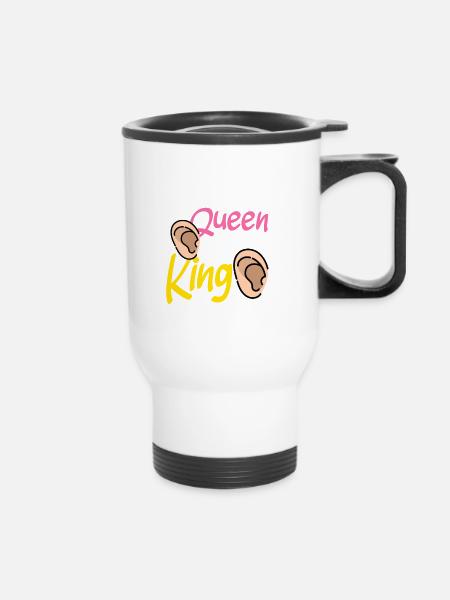 Ultimate Queen King of Eavesdropping - Thermobecher mit Tragegriff - Weiß