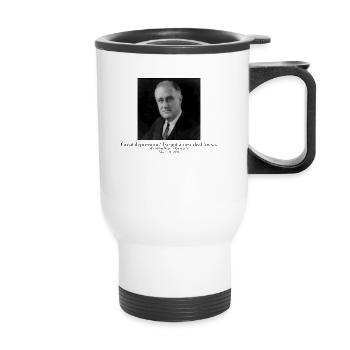 Große Depression Franklin Roosevelt New Deal Apush - Thermobecher mit Tragegriff - Weiß - Vorne