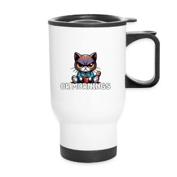 I Don't Like Morning People Or Mornings Or People - Thermobecher mit Tragegriff - Weiß - Vorne