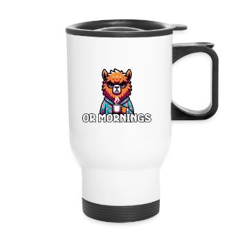I Don't Like Morning People Or Mornings Or People - Thermobecher mit Tragegriff - Weiß - Vorne