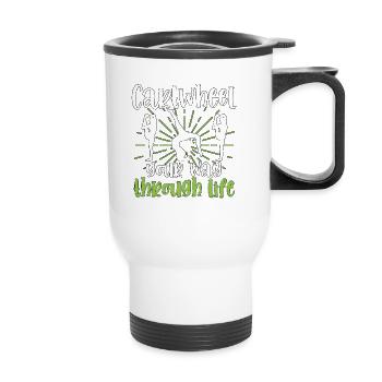Faites la roue dans la vie Gymnastique Gymnastique - Tasse isotherme avec poignée - blanc - Devant