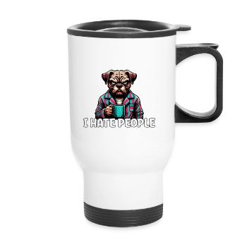 That's What I Do I Drink Coffee I Hate People - Thermobecher mit Tragegriff - Weiß - Vorne