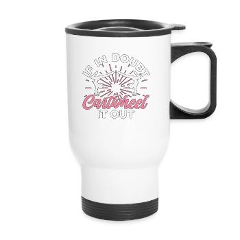 En cas de doute, faites la roue Gymnastique Gymnastique - Tasse isotherme avec poignée - blanc - Devant