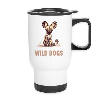 Wildhunde Wildhund - Thermobecher mit Tragegriff - Weiß - Vorne