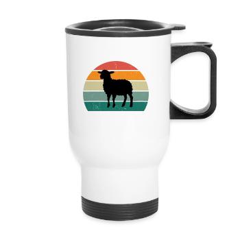 Le chuchoteur de moutons - Tasse isotherme avec poignée - blanc - Devant