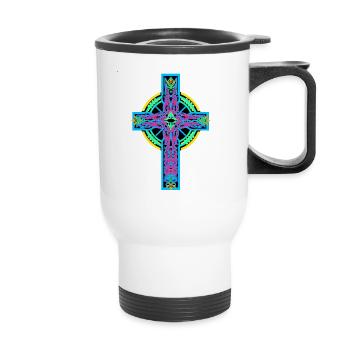 Croix Croix Crucifix - Tasse isotherme avec poignée - blanc - Devant