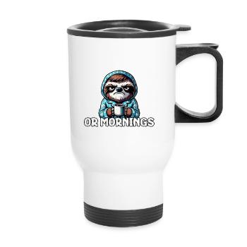 I Don't Like Morning People Or Mornings Or People - Thermobecher mit Tragegriff - Weiß - Vorne