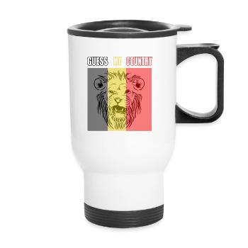 Belgium Belgian flag - Thermal mug with handle - white - Front