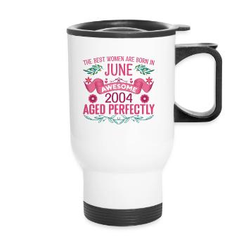 Juin 2004 anniversaire femme Juin 2004 - Tasse isotherme avec poignée - blanc - Devant