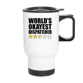 Der okayste Disponent der Welt Lustiger Disponent - Thermobecher mit Tragegriff - Weiß - Vorne