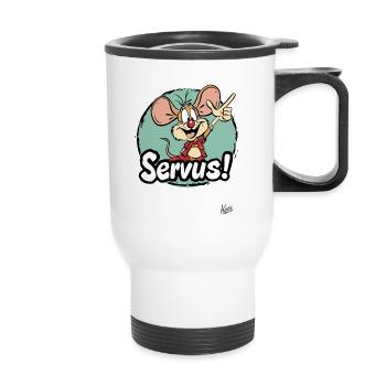 Mongoose Rodent Rat: Servus! - Thermal mug with handle - white - Front